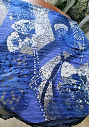 Schaltuch blau grau - blau,