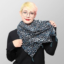 Tuch Leopardenmuster Blau